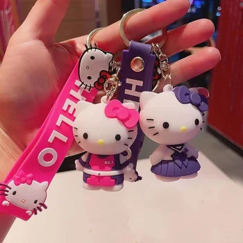 Sanrio הלו קיטי מחזיק מפתחות Kawaii בובה תליון Keyring קריקטורה ילדים צעצועים, מחזיקי מפתחות נשים חמוד Sanrios בנות מתנות יום הולדת