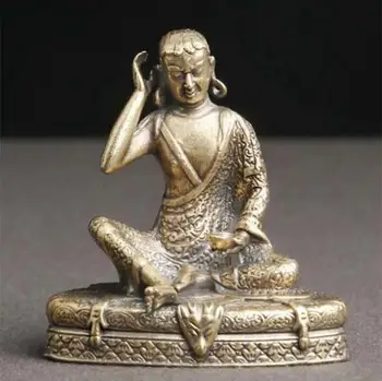 הותיקים פסל סיני בעבודת יד מילרפה פסל בודהה עדין עתיקים.