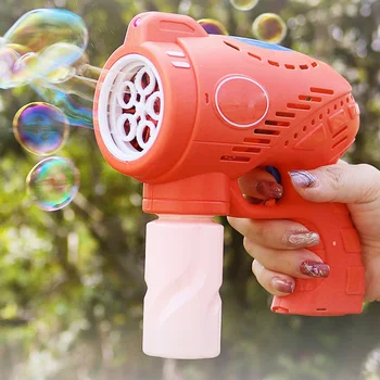 חשמלי מכונת הבועות אור מהבהב מוזיקה אוטומטי אקדח הבועות סבון בועות מים יצרנית אקדח לילדים ילד חיצונית צעצועים
