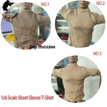 1/6 מידה דמות אביזר שרוול קצר חולצה חום חולצת טי צוואר עגול עבור 12Inch חייל הגוף דמות בובת צעצוע מתנה