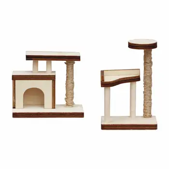 1:12 חתולים בית העץ מודל חיית המחמד מרכז מודל עבור DIY נוף חול השולחן
