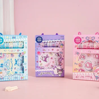 Sanrio מדבקות Guka מדבקה קלטת 2, 1 קופסא מתנה קריקטורה Kuromi Pochacco שלי מלודי מדבקה נייח לילדים מתנות יום