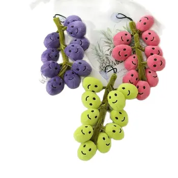 תוספות מציאותי ענבים בפלאש צעצוע חמוד תרמיל קישוט סימולציה סגול ענבים בובות ממולאות צעצועים רכים ילדים מתנה