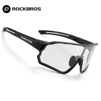 ROCKBROS הרשמי רכיבה על אופניים משקפיים Photochromic MTB הכביש הגנה UV400 משקפי שמש אולטרה-לייט ספורט בטוח Eyewear ציוד