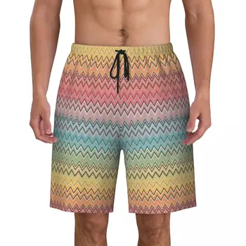מותאם אישית לוח מכנסיים קצרים של הגברים יבש מהירה Beachwear Boardshorts בוהמי גיאומטריות בגד ים, בגדי ים.