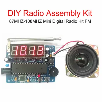 ערכת DIY הוראה תרגול תצוגה דיגיטלית 87MHZ-108MHZ DIY רדיו אלקטרונית ייצור הרכבה אלקטרונית-רדיו ערכת ריתוך
