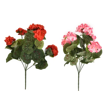 מלאכותי גרניום משי פרחים מזויפים אדום ורוד ללא סיר פרחים לשתול פרחים מלאכותיים המשרד חתונה קישוט עיצוב הבית