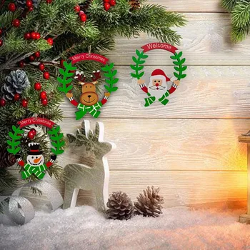 חג המולד האווירה בבית עץ תלוי תליון קישוטים עם סנטה אבא קישוטים שלג עיצובים Navidad מתנות לידה צעצועים