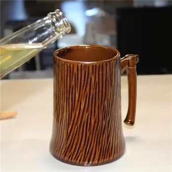 עץ ארוחת בוקר כוס חלב ספלים טבעי עץ אשוח כוסות נייד להתמודד עם עיצוב לשתות מים, כלי בירה, תה קפה חלב