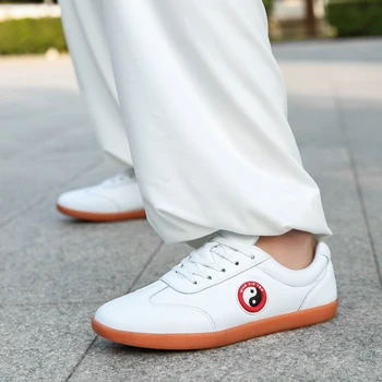 קונג פו סיני נעליים הזוג טאי צ ' י Taekwond נעלי נוחות סינית מסורתית גברים נעלי עור חיצוני נעלי ספורט
