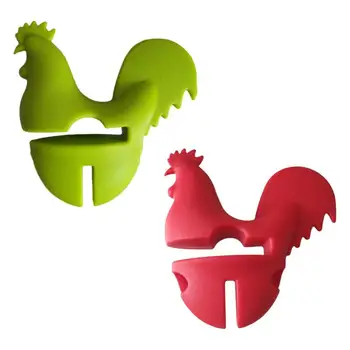 סיר צד קליפים תרנגול צורה סיליקון פן קליפ אנטי להחליק כף מחזיק נוח גאדג ' טים למטבח פן מוסיף כלי מטבח