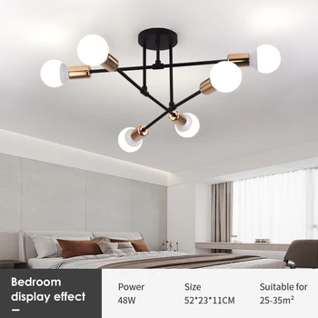 סגנון מודרני ברזל אמנות תליון מנורה נברשת פשוט עיצוב הבית תאורת LED מנורת תקרה 6/8Head E27 חדר האוכל בסלון