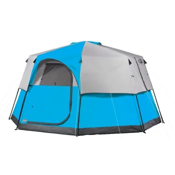 קולמן 8-אדם 13 x 13' מתומן מיידית קמפינג אוהל, חדר 1, כחול