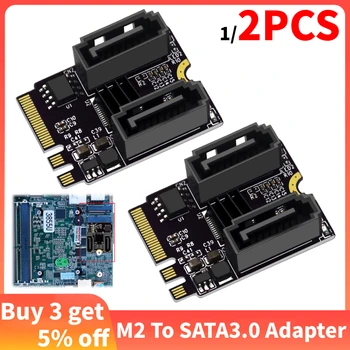 1/2PCS M2 כדי SATA 3.0 הרחבה כרטיס חלופי SSD מפתח + E WIFI M. 2 2 חיבור SATA ממיר דיסק קשיח מתאם JMB582 Riser