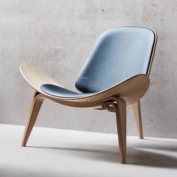 מודרני מעץ מלא בד מטוסים כסאות סלון ריהוט מרפסת פנאי כיסא הטרקלין יצירתי נורדי הביתה חזרה כיסאות