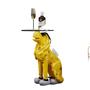 עיצוב הבית שרף הכלב פסל נורדי עיצוב חדר גדול קישוט חיה פסל פסל רקמות תיבת אביזרים לבית קפה שולחן