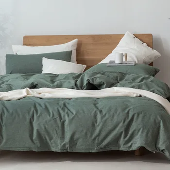 חדש צבע מוצק נוח פוך להגדיר עם מיטה זוגית ו דה כיסוי מיטה מבד