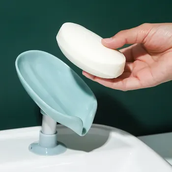 פלסטיק צורת עלה ניקוז סבון תיבת צלחת בעל שאיבה סבון רחצה שומר תיבת אחסון לכל חדר שירותים ניידים סבון כלים