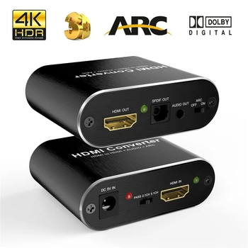 HDMI audio extractor 4K 60Hz HDMI 2.0 Audio Extractor קשת ספליטר 5.1 Ch HDMI ממיר אודיו toslink על PS5 Xbox סדרה X