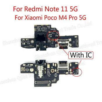 Xiaomi Redmi הערה 11 5G / פוקו M4 Pro 5G USB לטעינה יציאת מיקרופון מיקרופון מזח לוח להגמיש כבלים עם IC טעינה מהירה