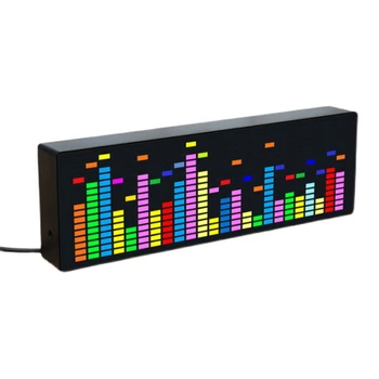 LED מוסיקה ספקטרום קצב האור קולי חיישן 1624 RGB אווירה מחוון רמה עם תצוגת שעון(חוט שליטה)