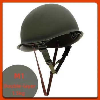 איכות גבוהה M1 הקסדה שכבה כפולה פלדה הקסדה שחור ירוק אפור טקטי קסדה צבאית כוח מיוחד ציוד בטיחות
