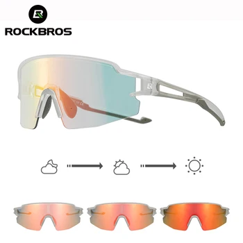 ROCKBROS הרשמי רכיבה על אופניים משקפיים Photochromic מקוטב עדשה אופניים משקפי הגנה UV400 משקפי שמש משקפי שמש משקפי MTB