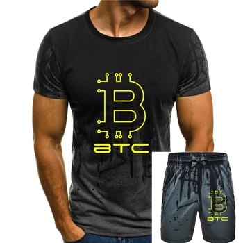 Bitcoin אנוסים Blockchain כסף ירח מכר חולצה אביב סתיו קומיות אותיות O-צוואר חולצת טריקו מודפסות אותיות החולצה