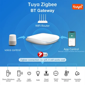 Tuya חכמה שער מוקד שליטה קולית Zigbee3.0 Bluetooth תואם-Multi-דגם בית חכם גשר לעבוד עם אלקסה הבית של Google