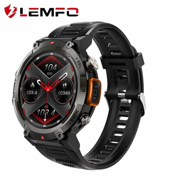 LEMFO חדש Smartwatch 2023 1.45 אינץ TFT מסך HD BT 5.0 פנס בלילה פועל S100-T צמיד כושר חכם שעונים לגברים