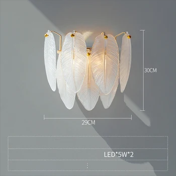 נורדי LED יוקרה נברשות לסלון משקפיים נוצה נברשות שולחן האוכל מנורת חדר שינה גופי תאורה