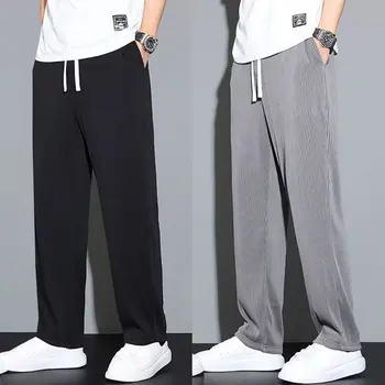 ייבוש מהיר Harajuku אופנה מכנסיים גברים דק המכנסיים בקיץ Ultra-Thin Ice משי לובש מכנסיים של גברים רופף מזדמן כל-התאמה המכנסיים