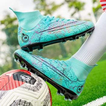 איכות Mbappé נעלי כדורגל עמיד נוח נעלי כדורגל חיצוני קל משקל כדורגל סוליות נעלי ספורט סיטונאי 33-46 גדלים