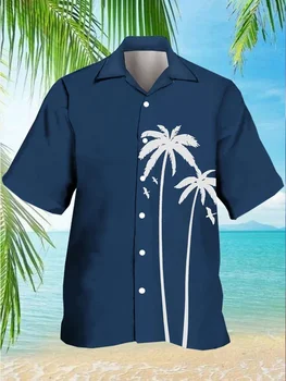 2023 זכר בגדים פסים פשוטים 3d הוואי לבן מודפס על החולצה חופשי לנשימה של גברים קיץ, שרוול קצר חולצות טוהר