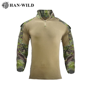 G3 כוחות צבאיים חולצות אדם קרב החולצה טקטי חולצה שרוול ארוך מחנאות, ציד חולצה חיצונית Multicam טיולים חולצות