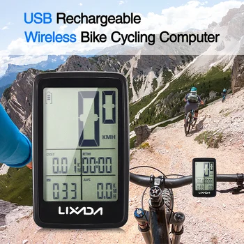 Lixada BKV-1206 אופניים המחשב נטענת USB אלחוטי אופניים רכיבה על אופניים המחשב 11 פונקציות אופניים מד מהירות מד מרחק
