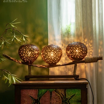 בסגנון אסייתי דקורטיביים מנורת שולחן הסלון, חדר השינה אישיות יצירתית מנורת שולחן באינטרנט סלבריטאים המנורה שליד המיטה
