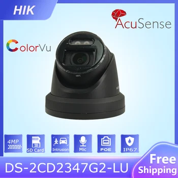 מקורי HIK 4mp Colorvu מצלמת IP DS-2CD2347G2-לו פו H. 265+ AcuSense מיקרופון מובנה האבטחה מצלמה רשת