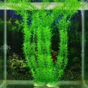 30cm מלאכותי עשבי-ים, דגי פלסטיק מיכל גינון מציאותי צמחי מים, נוף ירוק אקווריום מים דשא דקור