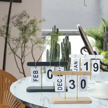 השולחן Fl-ip לוח שנה עומד בסגנון נורדי יומי לוח שנה קטן קישוט יצירתי עץ הביתה המשרד יומי עיצוב שולחן העבודה