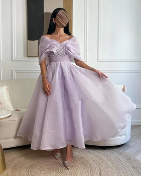 AsaNagi נשים קיץ קצר טול השמלה כתף באורך הברך נוח בשמלת ערב להראות תחפושת 2023 Vestido פיאסטה