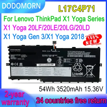 DODOMORN L17C4P71 סוללה של מחשב נייד Lenovo ThinkPad X1 יוגה Gen 3/2018 20LE 20LD 20LG L17M4P71 01AV474 01AV475 SB10K97623 54Wh