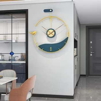 57cm השתקת שעון קיר נורדי פשוטה סלון חדר אוכל מרפסת שעון משק רקע יצירתי תלוי קישוט קיר חדש