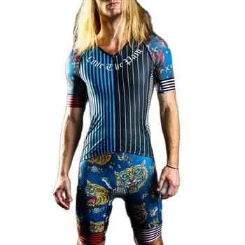 רכיבה על אופניים ג ' רזי 2020 אוהב את הכאב גברים Skinsuit טריאתלון אופניים Trisuit שרוול קצר Speedsuit Maillot Ciclismo פועל בגדים