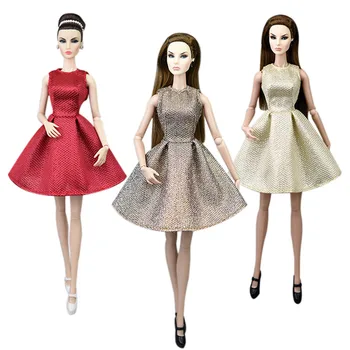 O-צוואר אופנה ללא משענת צד שמלת שמלת בובה ברבי הבובה בגדים בגדים עבור ברבי בובות 1/6 בובות אביזרים צעצועים