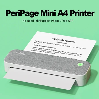 PeriPage 40א מיני נייד טרמית מדפסת A4 נייר צילום למדפסת טלפון נייד Bluetooth אלחוטית מסמך Office A4Printer