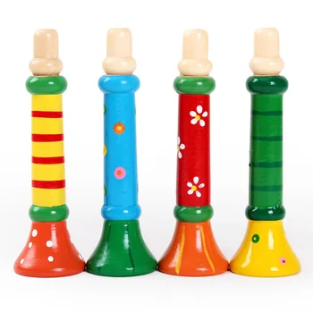 Orff צבעוני מעץ, כלי נגינה בחצוצרה ילדים מוקדם חינוך צעצועים מוסיקה התפיסה לילדים Intrumentos Mucicales